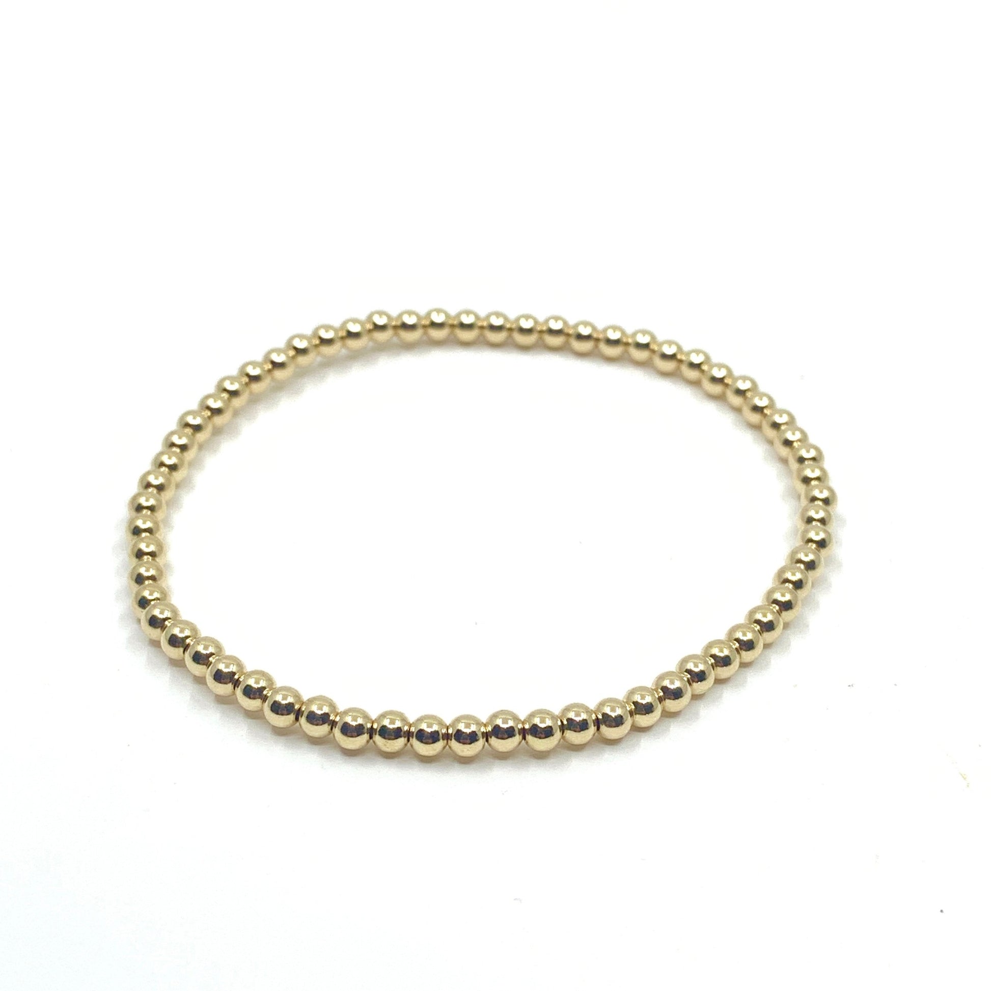 3mm Gold Filled Beaded Bracelet