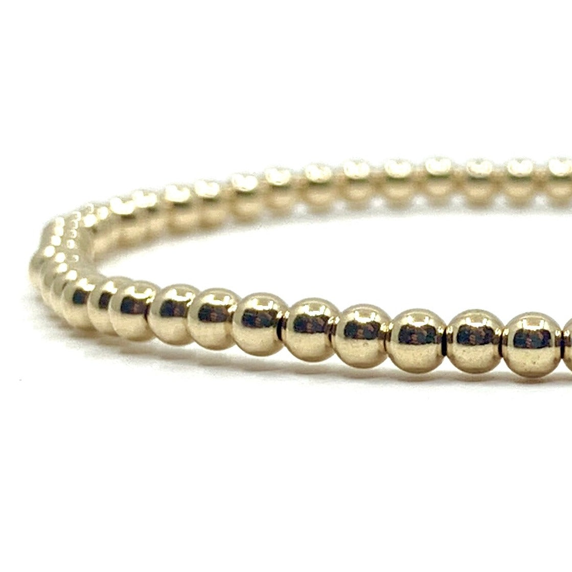 3mm Gold Filled Beaded Bracelet