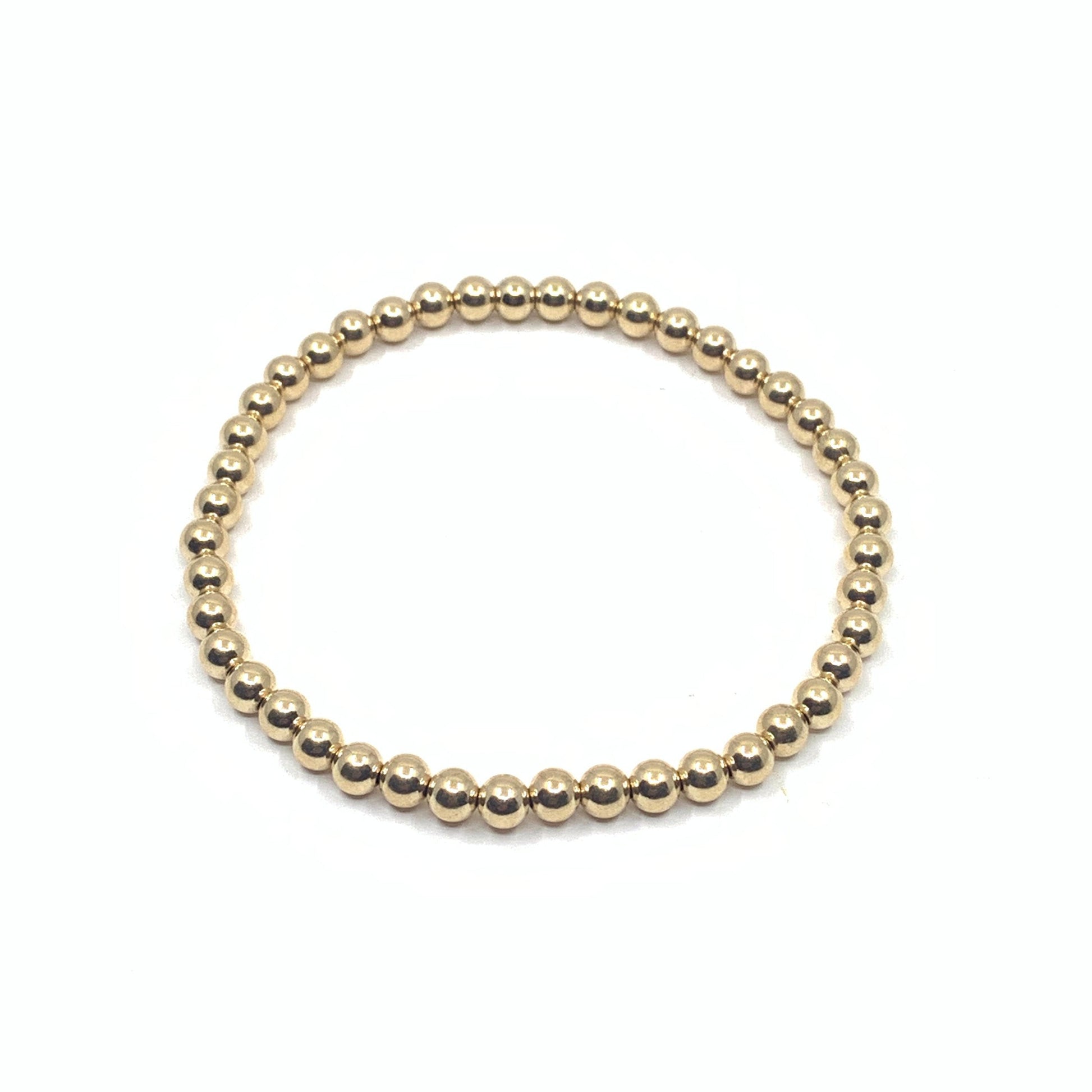 4mm gold filled beaded bracelet