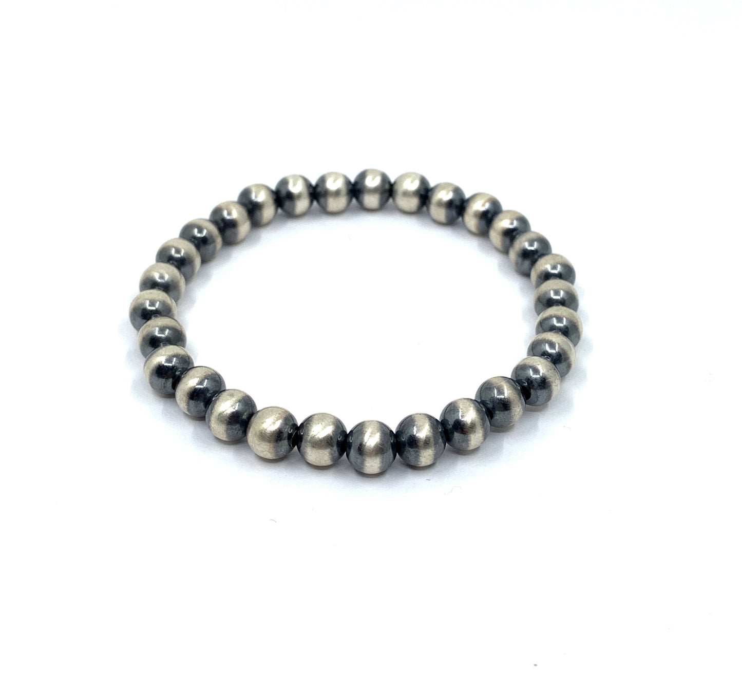 Oxidised silver navaho pearls bracelet