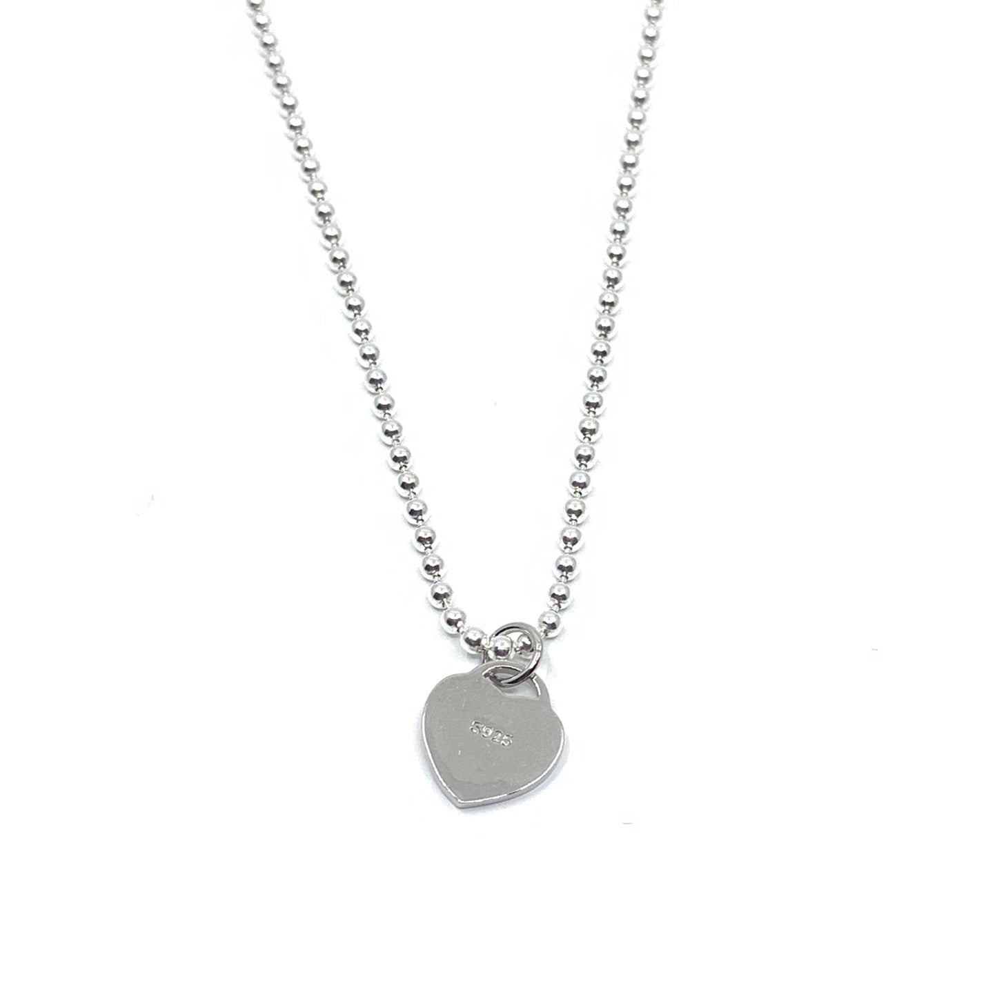 Sterling Silver Ball Chain Necklace with Heart