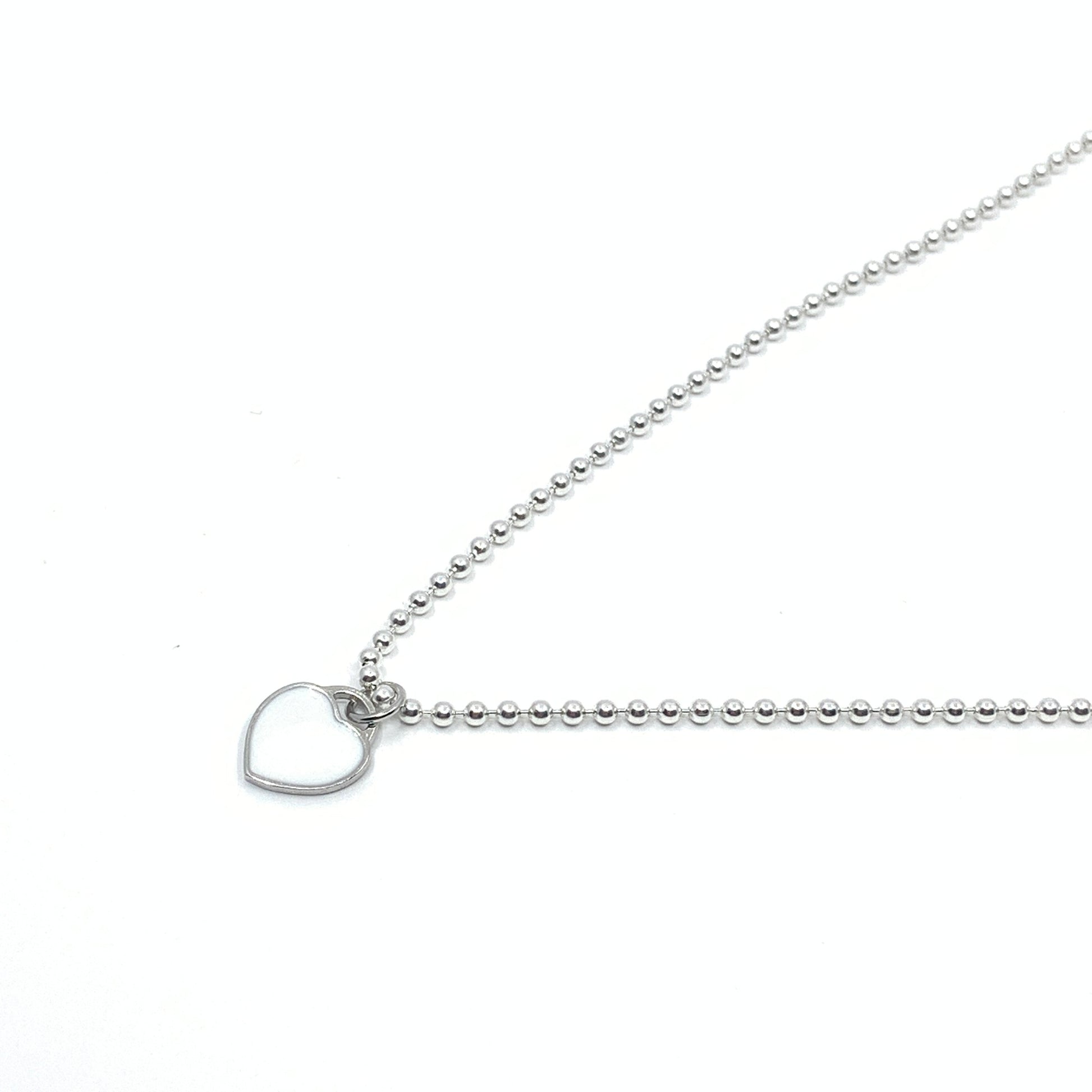 Sterling Silver Ball Chain Necklace with Heart