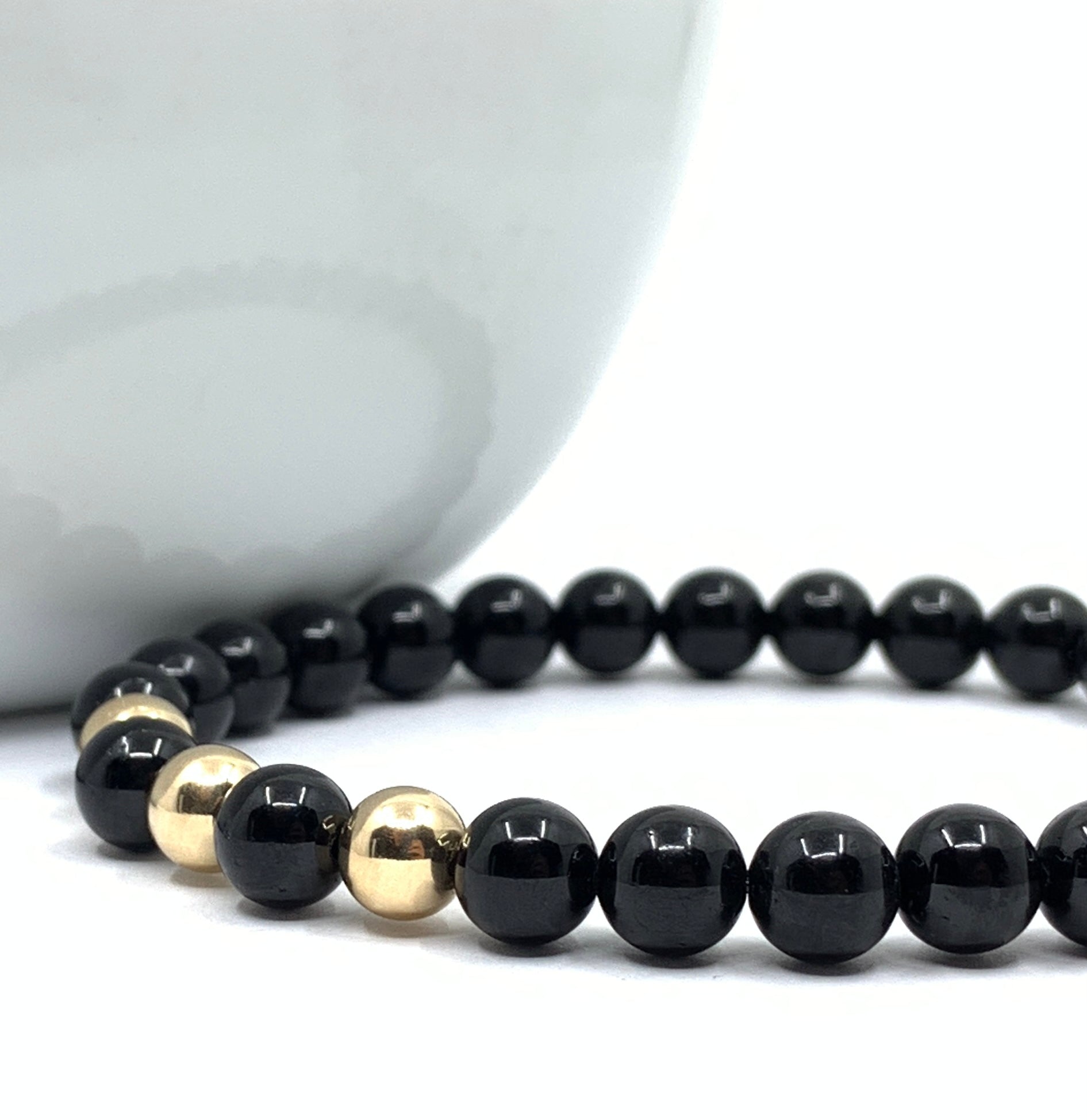 Gold filled black onyx bracelet