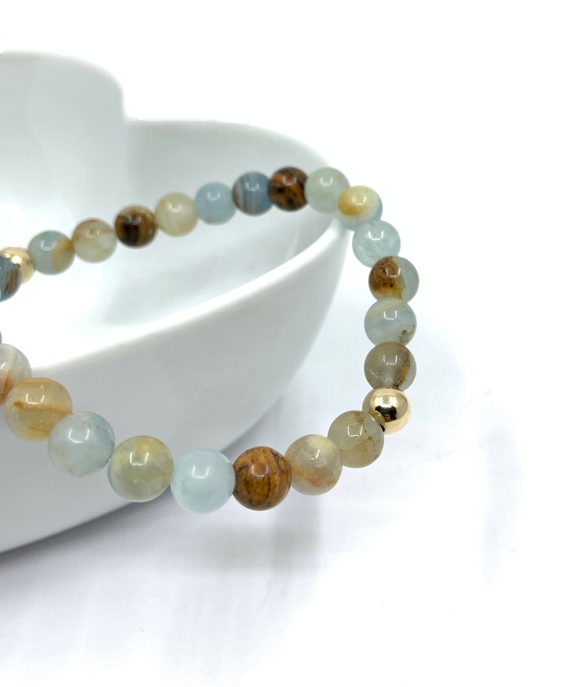 6mm beaded calcite bracelet