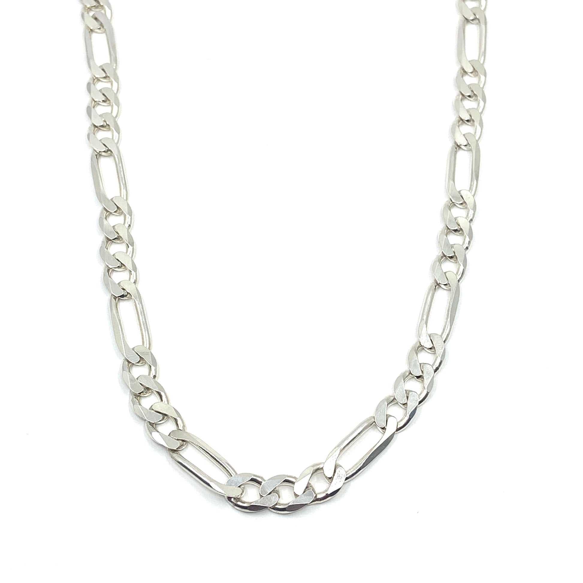 Sterling Silver Figaro Chain Necklace for Men