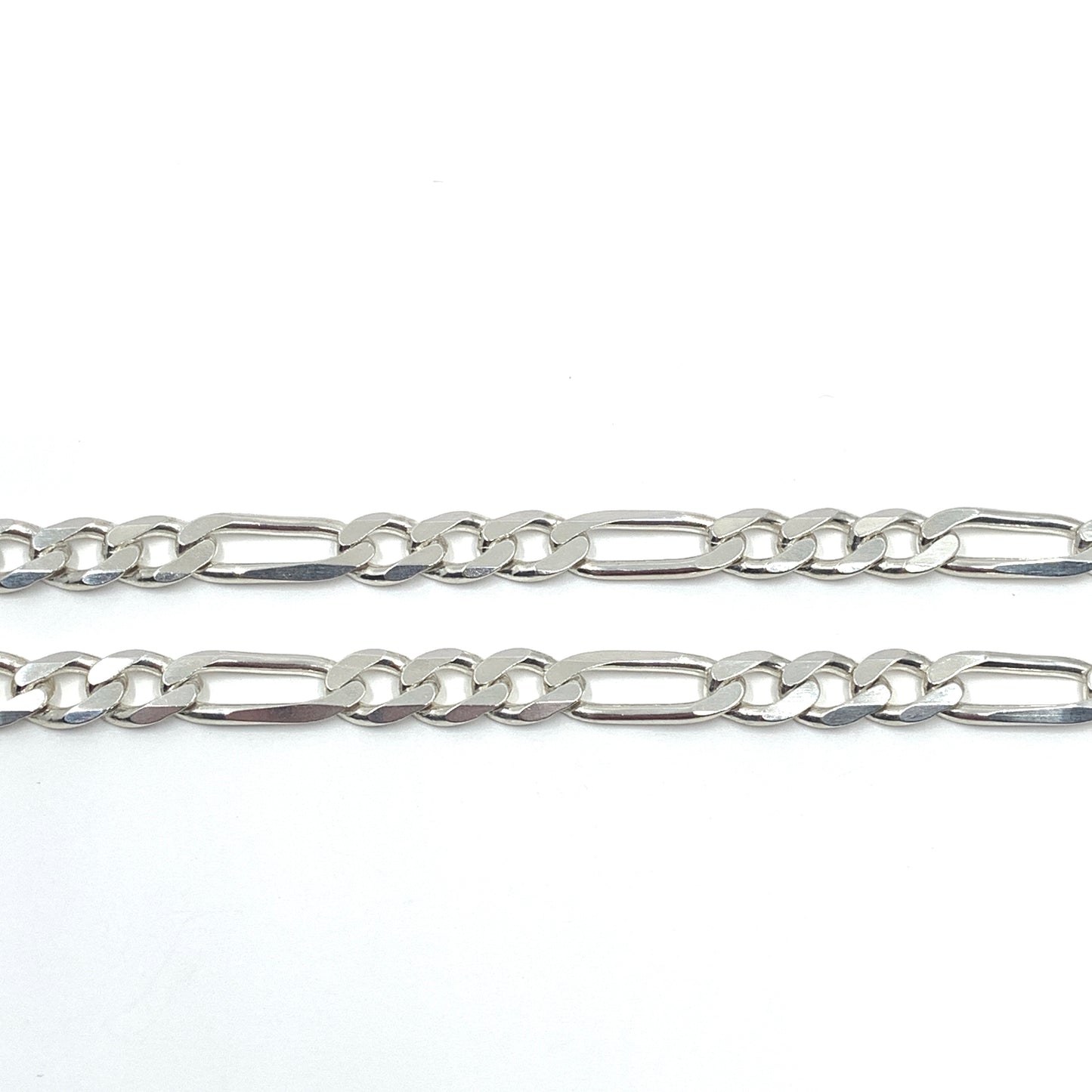 Zoomed in picture of Sterling Silver Figaro Chain Necklace