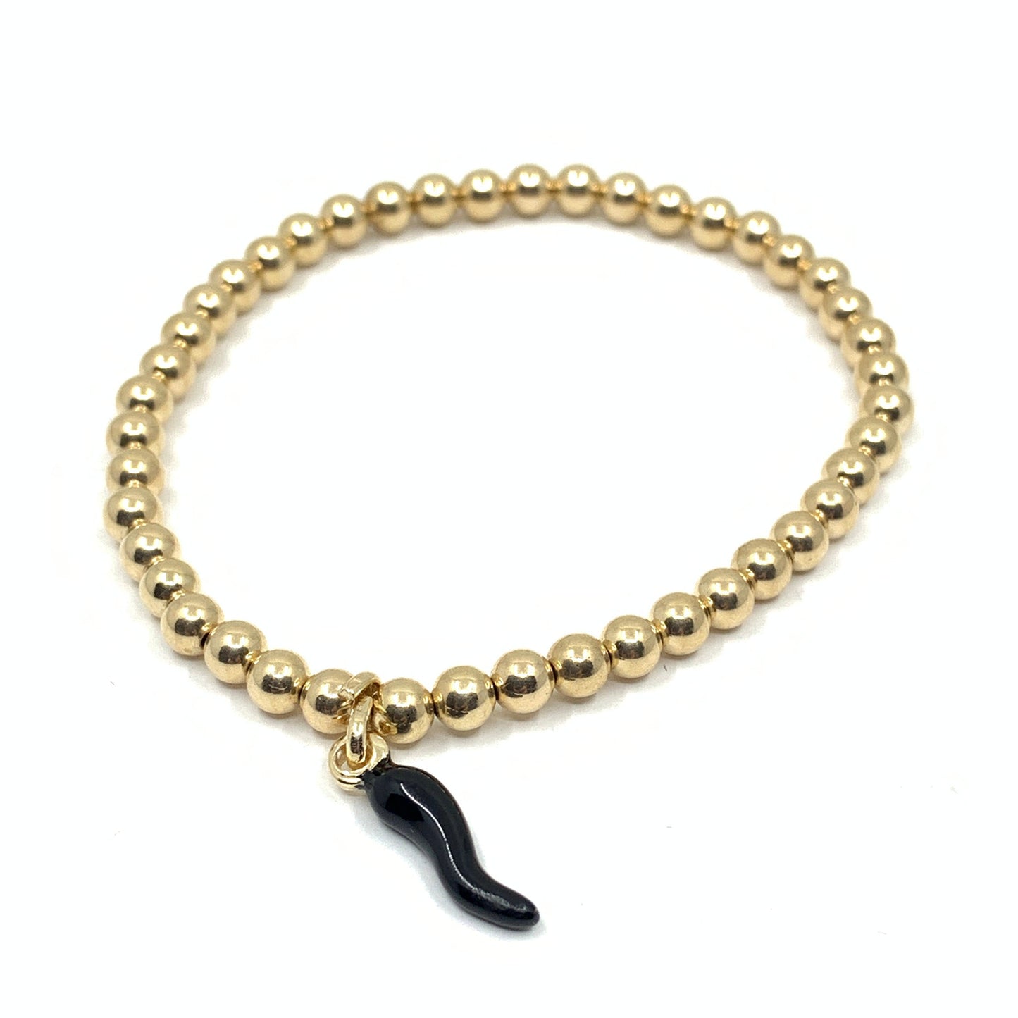 Gold Filled Black Italian Horn Bracelet