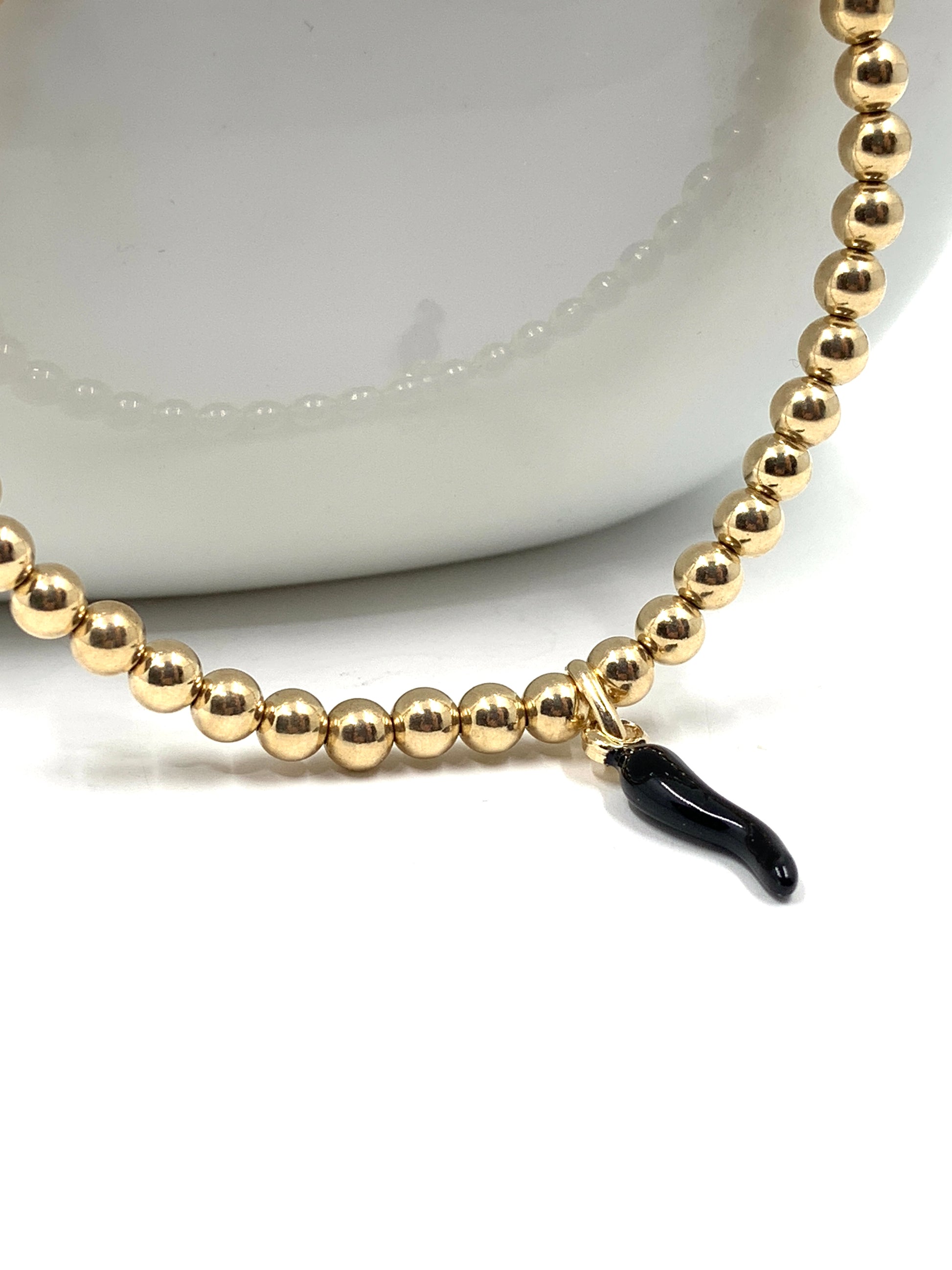 14k gold filled italian horn bracelet