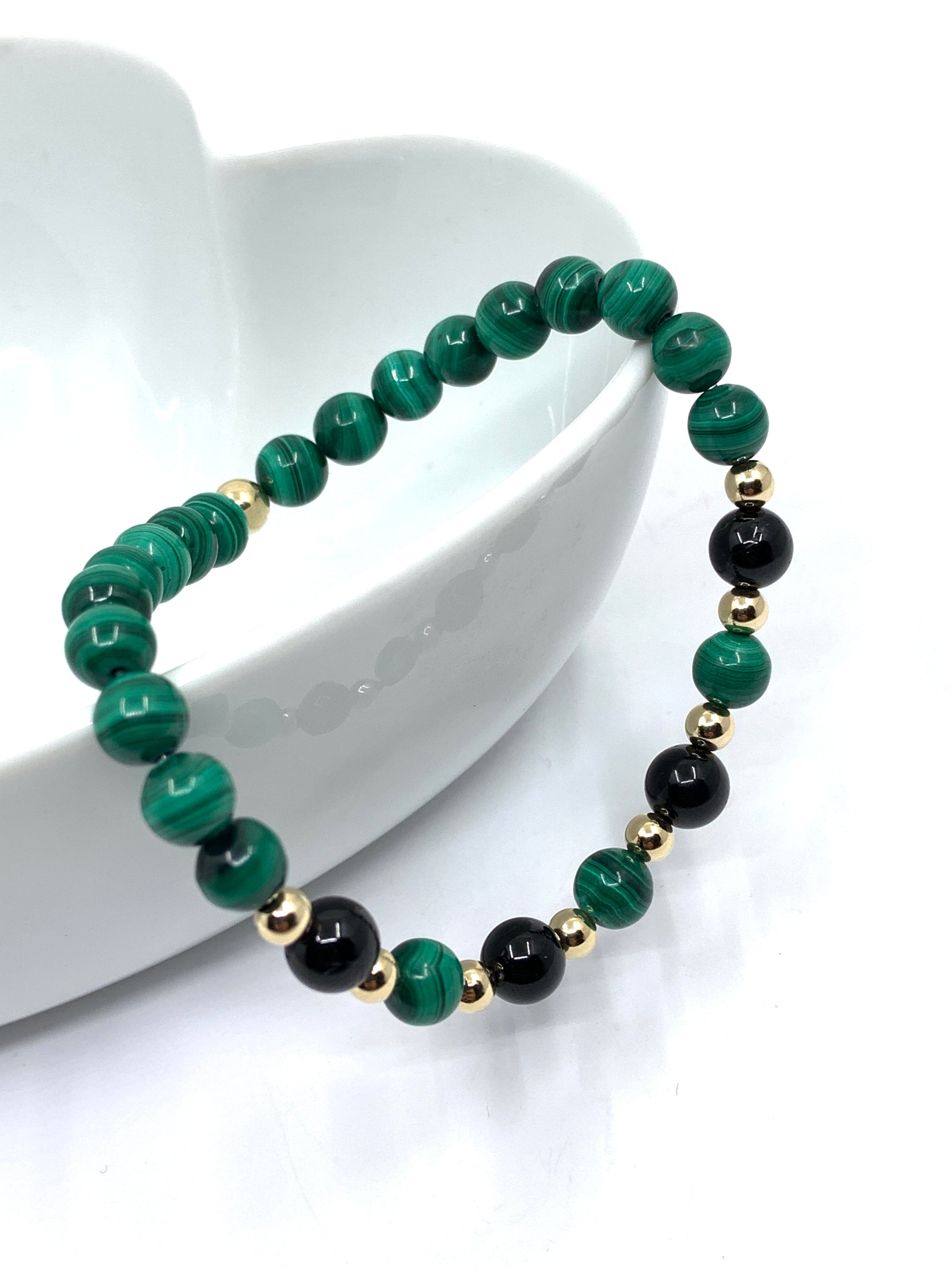 Malachite beaded bracelet 