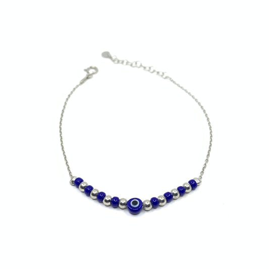 Royal Blue Miyuki Bead Evil Eye Bracelet