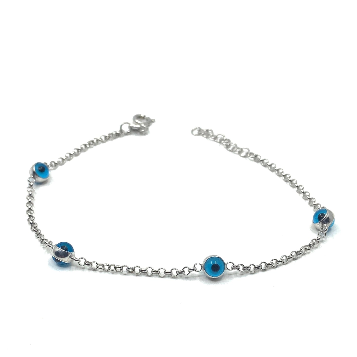 Murano Glass Evil eye stone silver bracelet