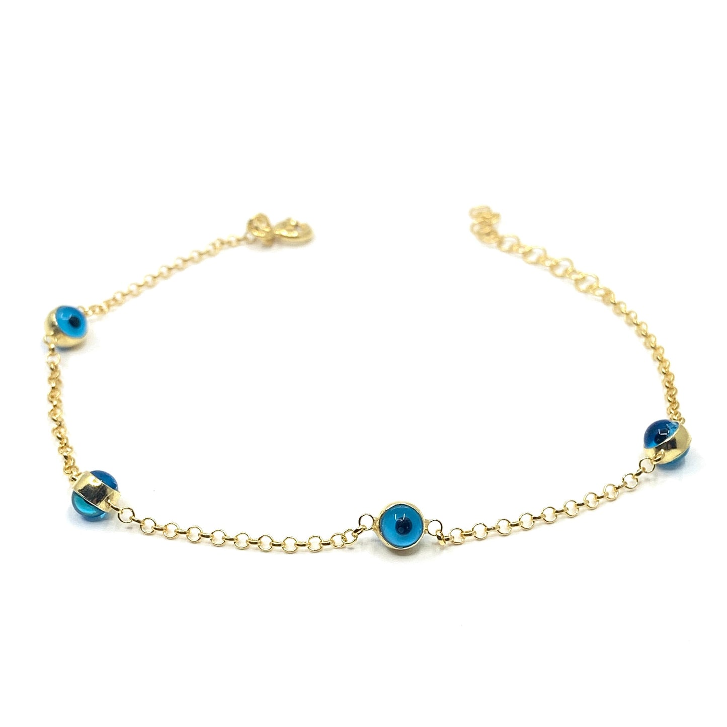 Murano Glass Evil eye stone in 18k gold plated