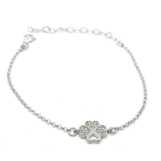 Sterling Silver Four leaf clover bracelet 