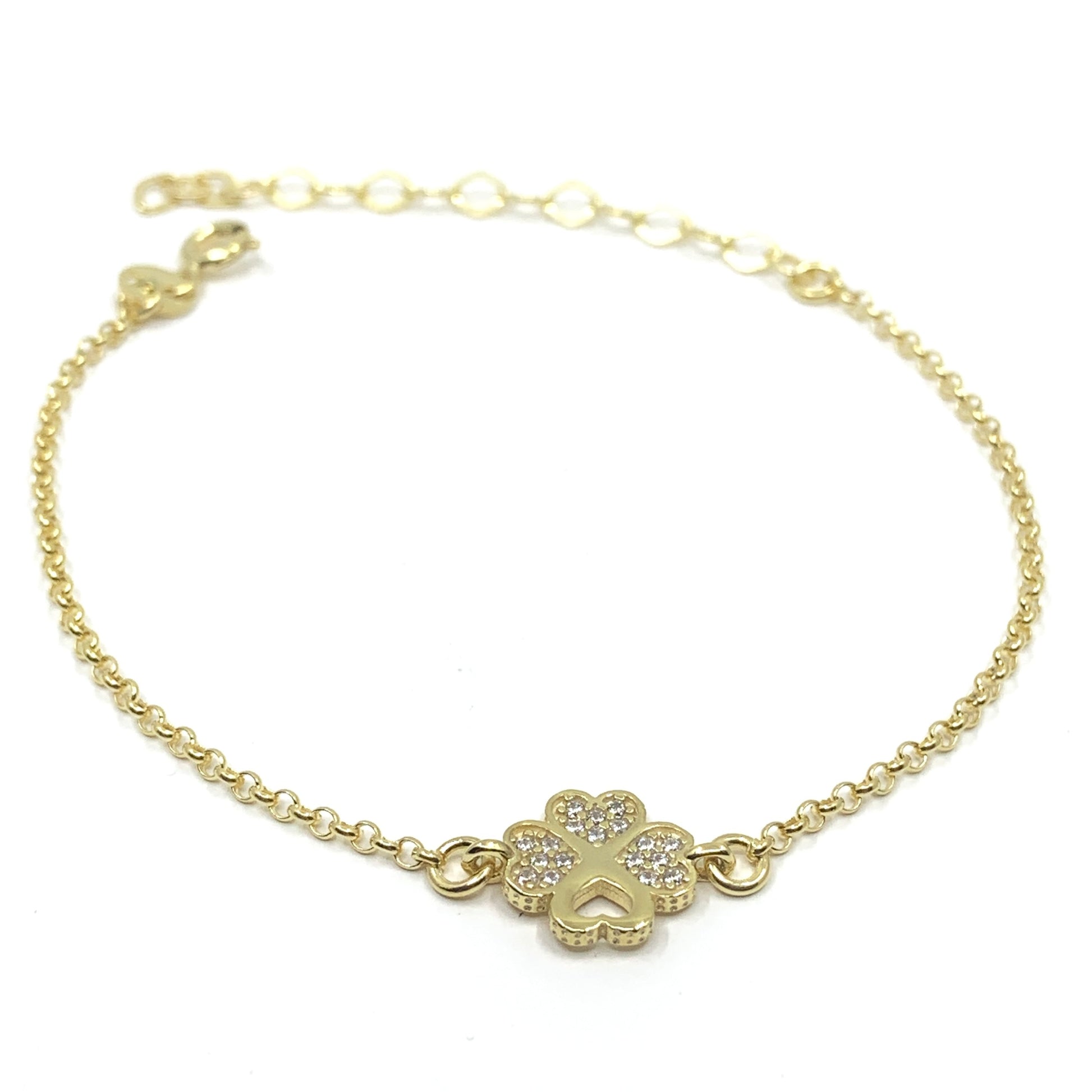 18k gold plated Four leaf clover bracelet