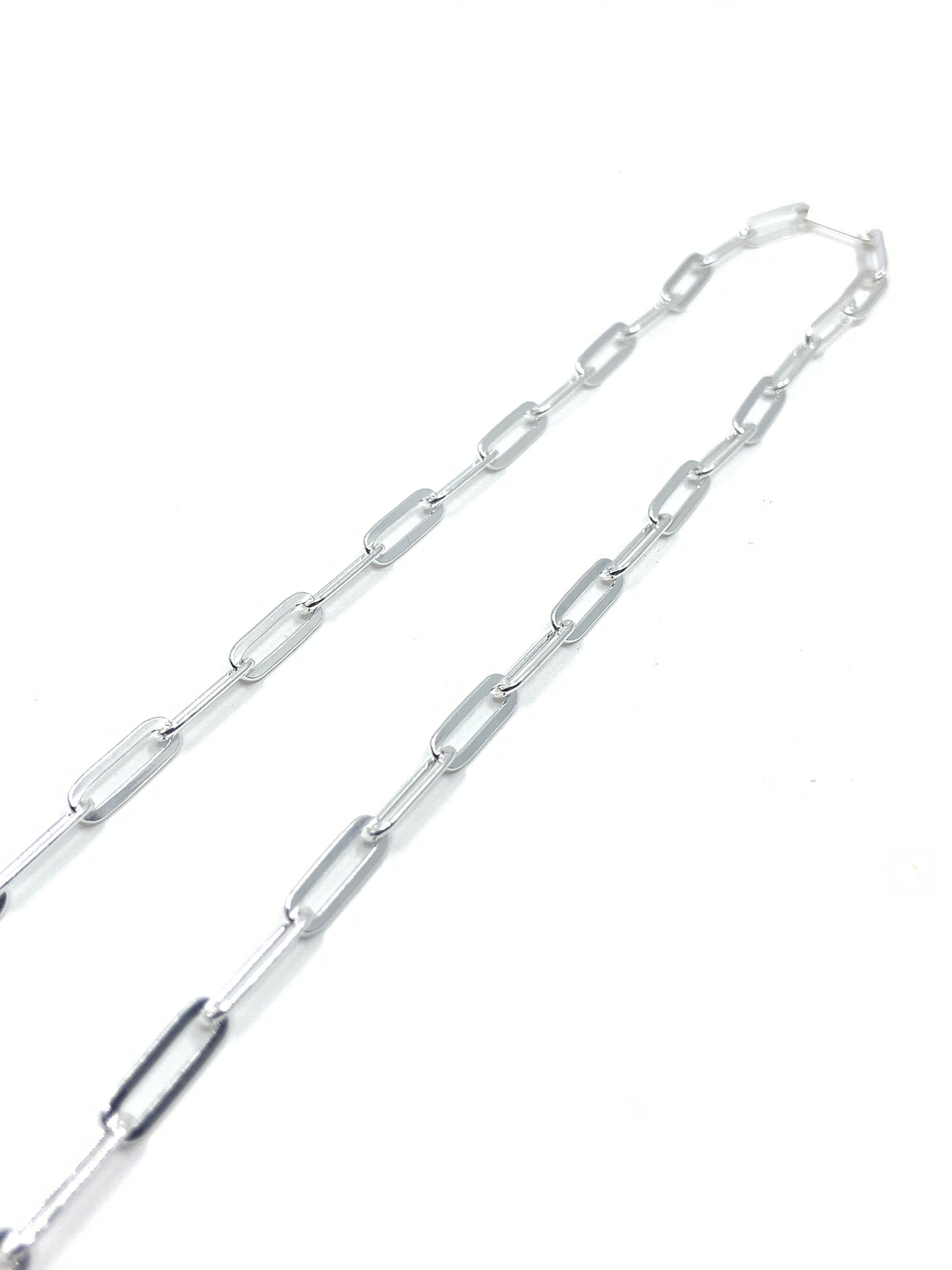 925 Silver Paperclip Chain Necklace 