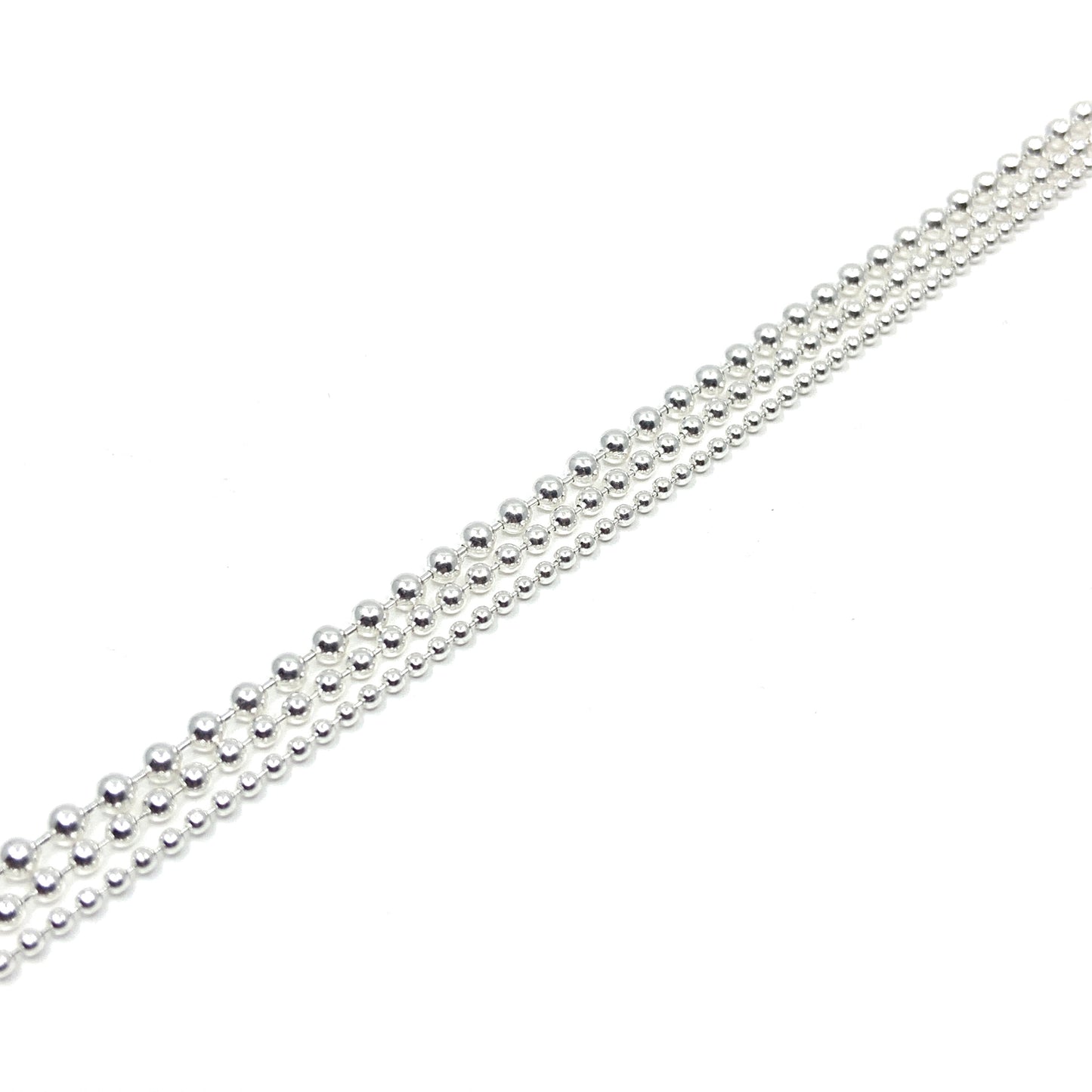 2mm, 2.5mm and 3mm Ball Bead Bracelet in sterling silver