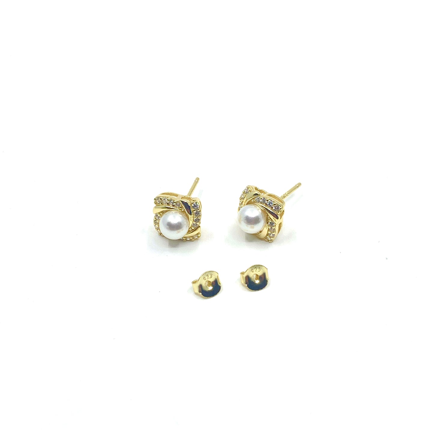 Sterling silver with 18k vermeil gold earrings