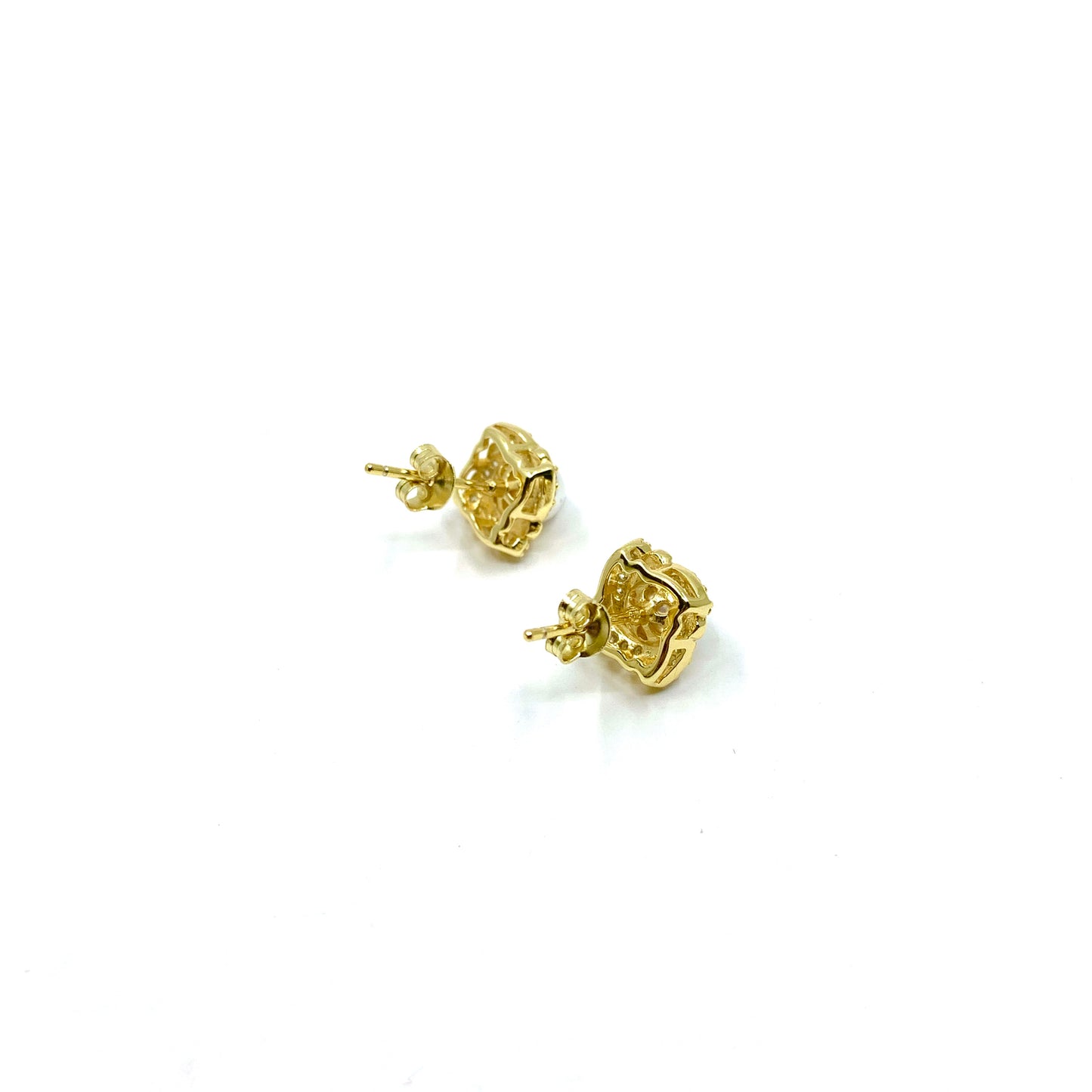 Vermeil gold pearl stud earrings